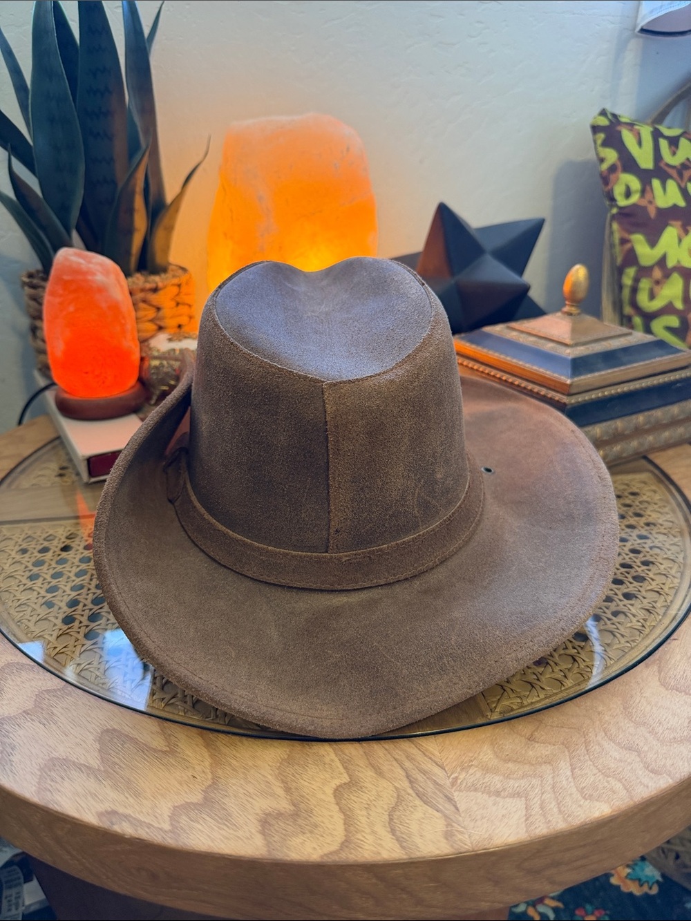 Minnetonka Brown Suede Men's Western Cowboy Hat - Picture 4 of 9